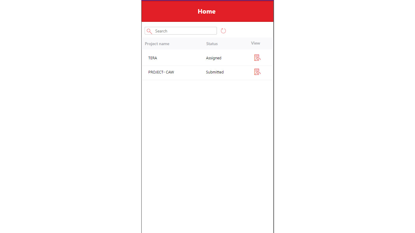 Mobile App - Home Screen