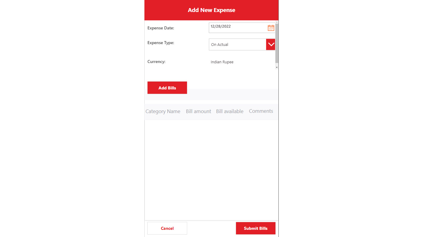 Mobile App - Add Expense Screen