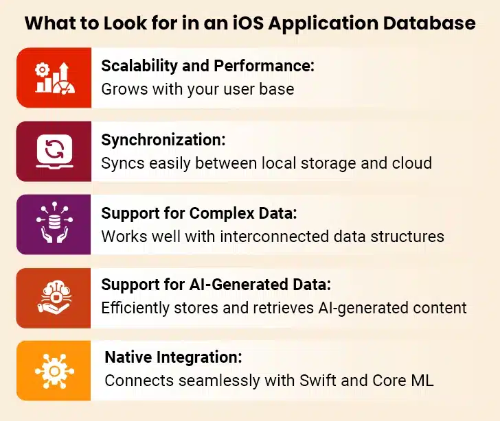 iOS Application Database Features